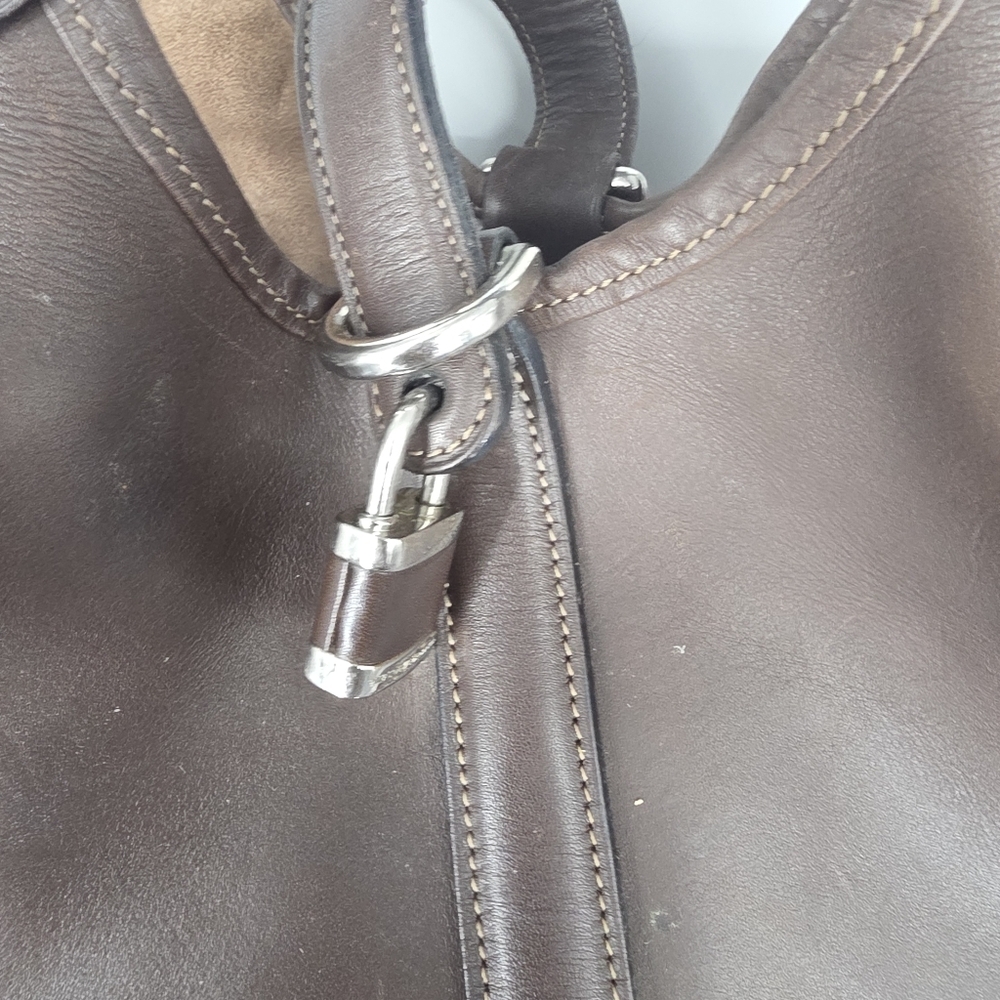 🇪🇸 VINTAGE LOEWE Brown Leather Shoulder Bag / Satchel - Picture 6 of 8